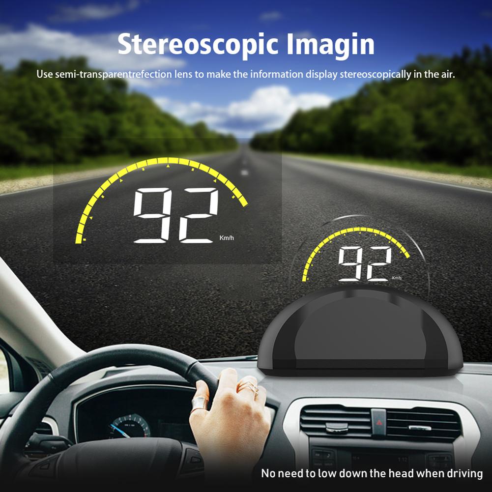Pantalla HUD para coche, sistema de advertencia de exceso de velocidad OBD, proyector KMH MPH, velocímetro, pantalla de alarma de voltaje electrónico automático