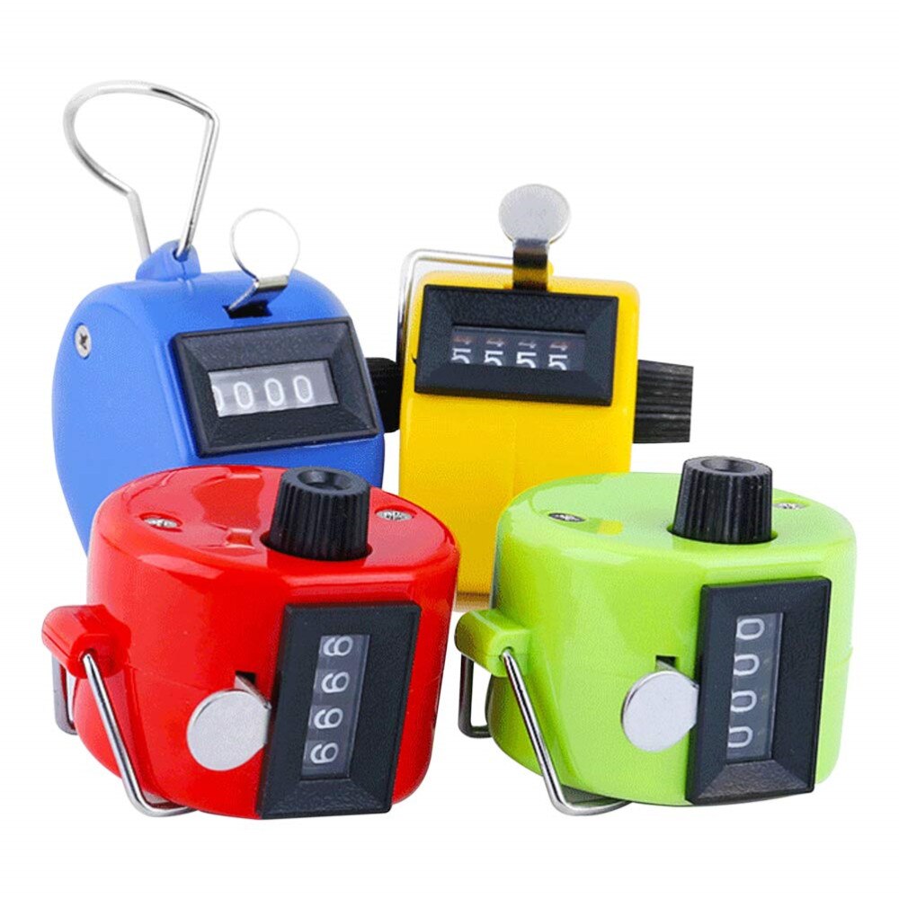 Contadores de números de 4 dígitos, carcasa de plástico, pantalla de dedo de mano, conteo Manual, temporizador, contador de Golf y fútbol
