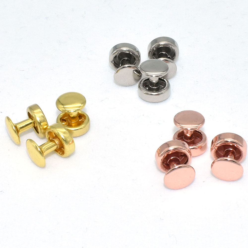 50 Sets Leather Rivets Double Cap Rivets Tubular-3Colors Rapid Rivets Leather Craft for DIY Shoes/Bag/Belts Repairs Decoration