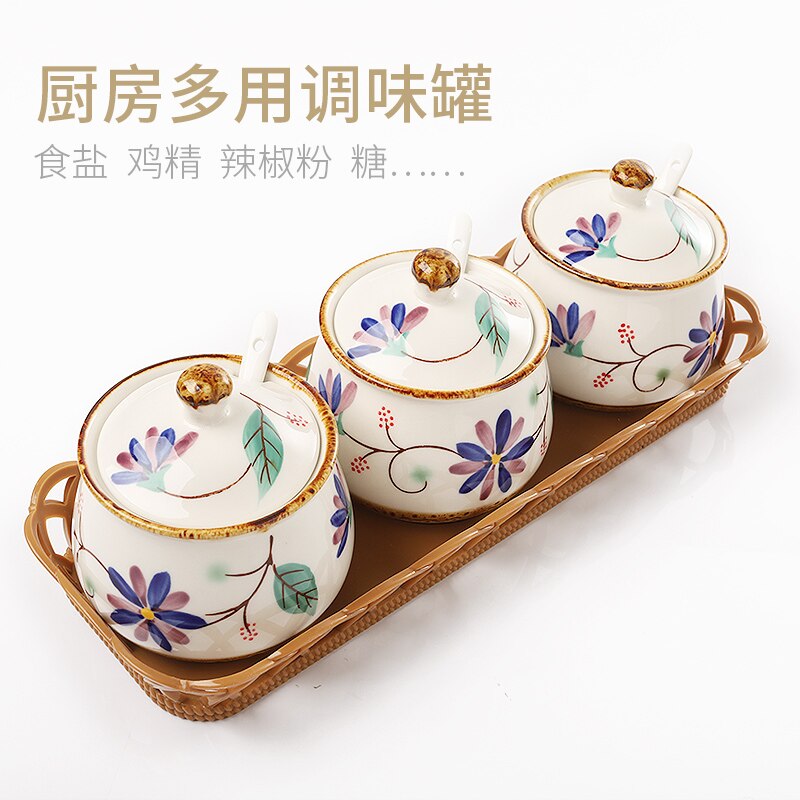 NEWYEARNEW Ceramic Spice Storage Bottles Jars Kitchen Tools Set Combination Packages Home Decoration Wedding