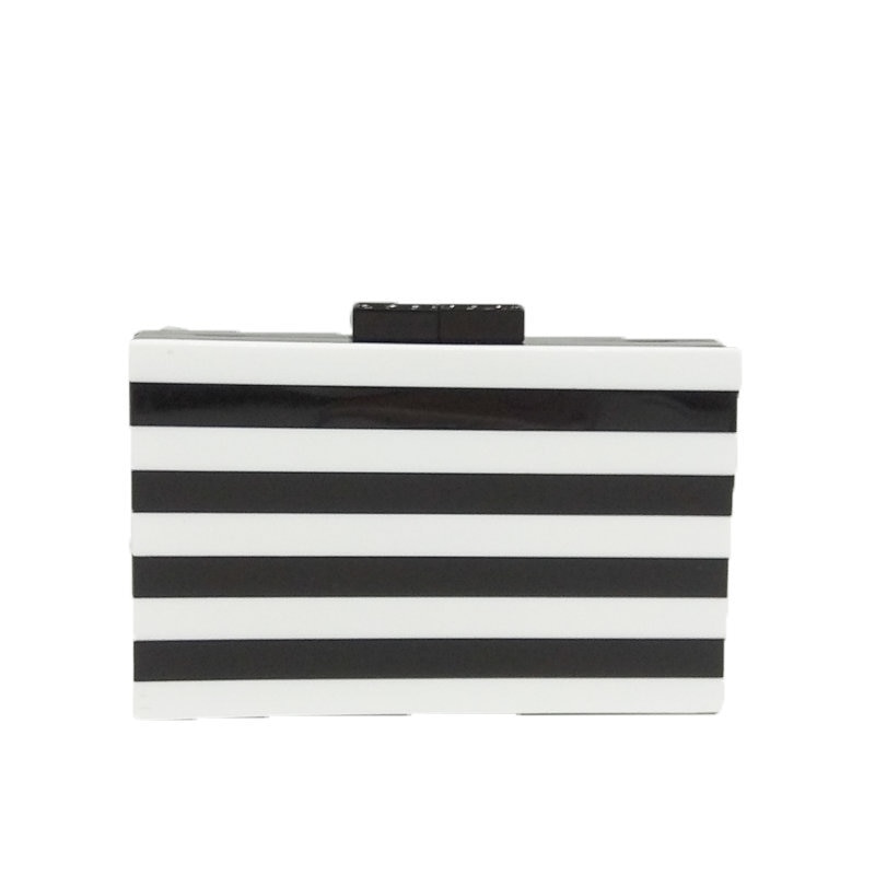 Frauen Acryl Zebra Kupplung Abend Handtasche Taschen Schwarz und Weiß Gestreifte Tasche Kreuz körper Tasche: Default Title