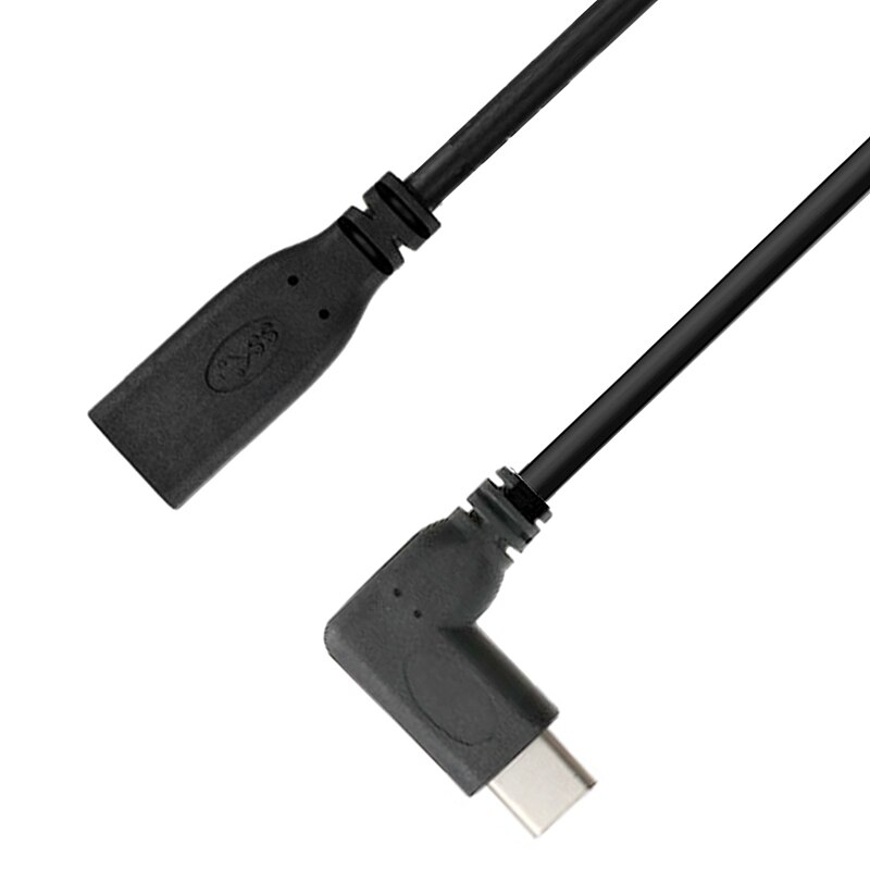 1 Meter Type-C USB 3.1 Male to USB-C Female 90 Degree Cable Extension Data Cable Cord