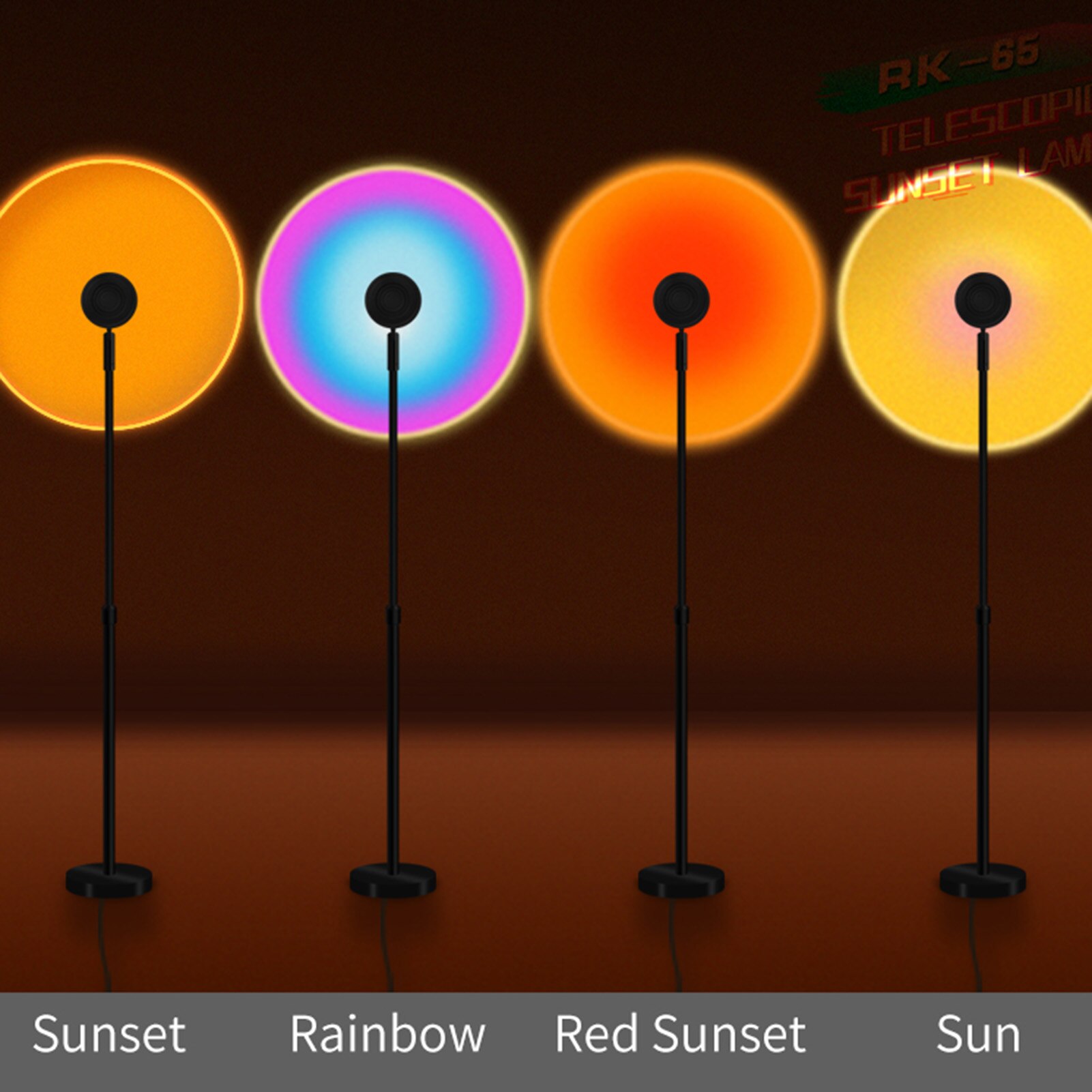 Retractable Sunset Lamp Sunset Lamp Floor Lamp Live Broadcast Sun Never Sets Projection Sunset Atmosphere Lamp