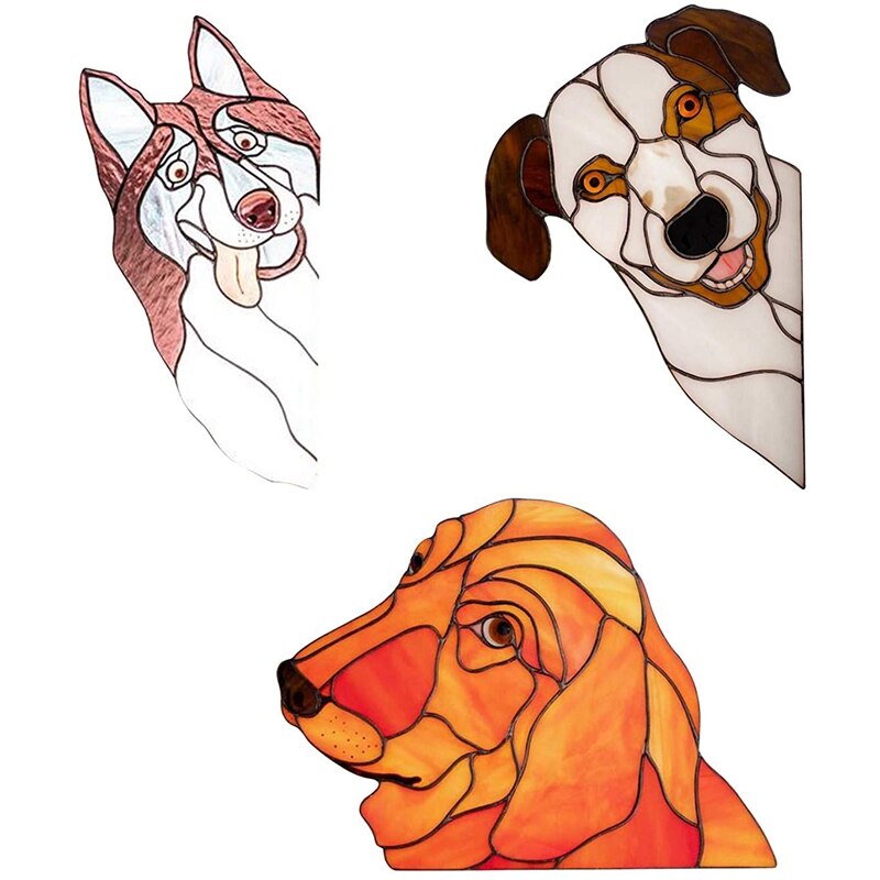 3Pcs Window Wall Stickers Funny Cute Pet Dog Stickers, Personality Interest Pet Stickers Modern Art PVC: Default Title