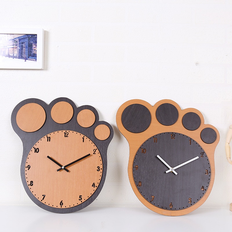 3D Wall Clock Foot Shape Decorative Time Clock Modern Home Decor