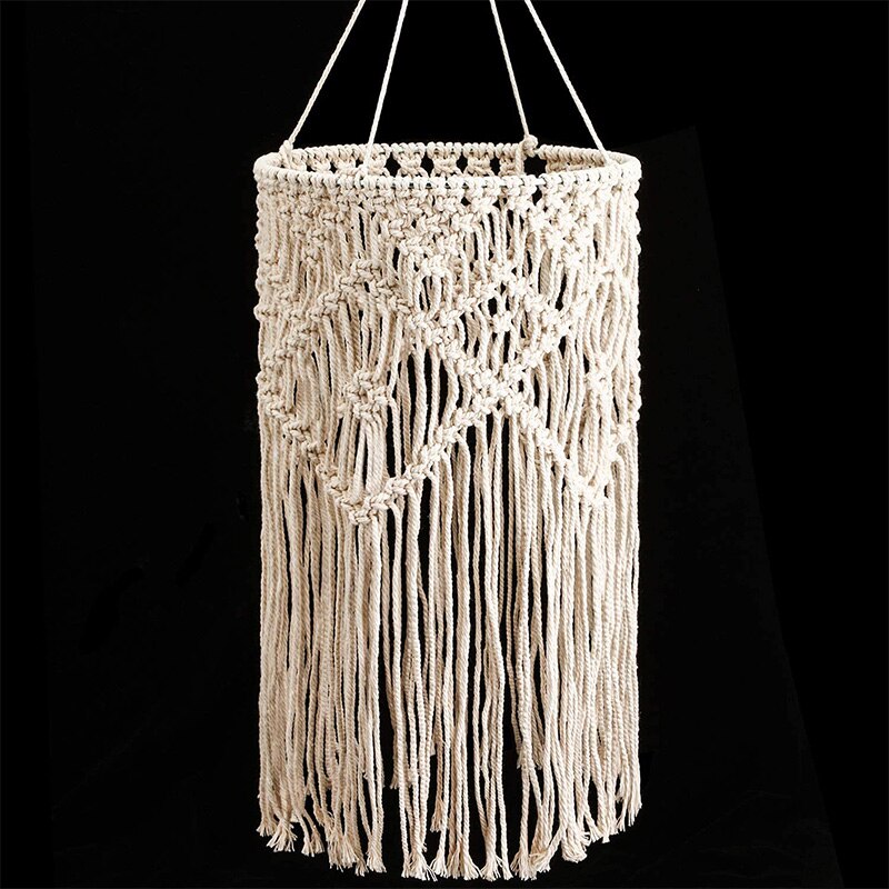Handgeweven plafondlamp in bohemian stijl, lampenkap voor slaapkamer en badkamer, warm wit