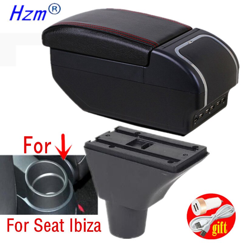 For Seat Ibiza Armrest Box Center console central Store content Storage box with cup holder products Arm Rest