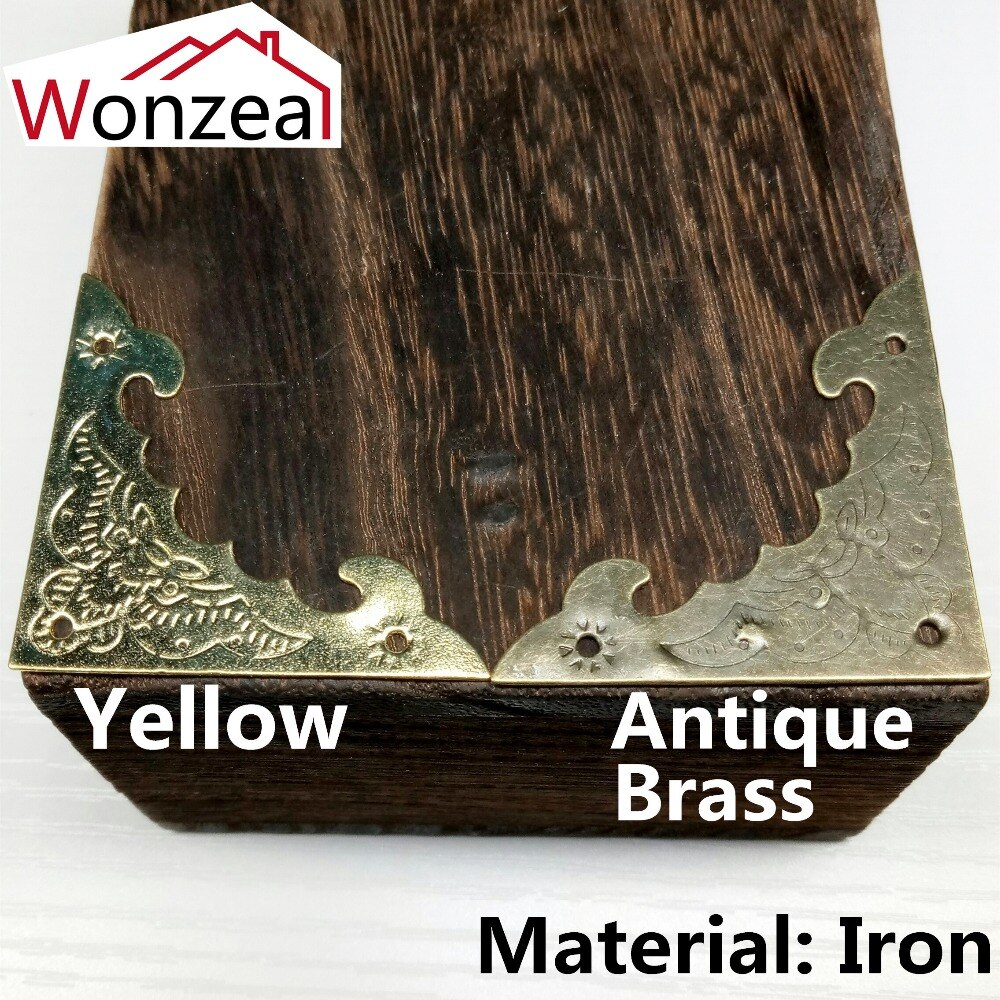20 stk / masse jern bronze hjørne beslag størrelse 40mm til smykkeskrin bryst træ sag fotoalbum hjørne dekorativ beskytter