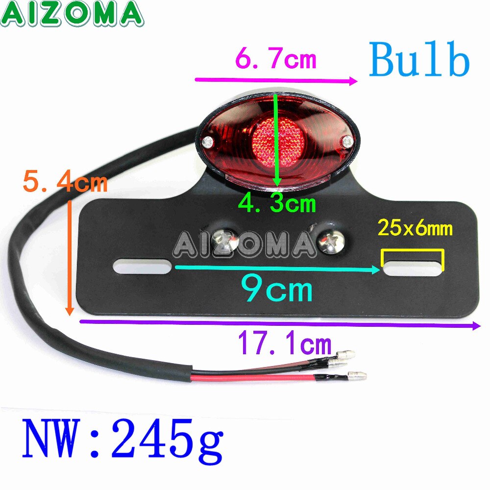 Dual Sport Motorcycle Achterrem Achterlicht Chrome Kentekenplaat Light Bracket Houder Universele Voor Harley Chopper Cruisers Atv