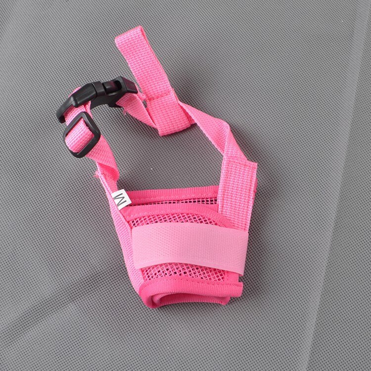 Anti Barking Dog Muzzle For Small Large Dogs Adjustable Mesh Breathable Pet Mouth Muzzles For Dogs Nylon Straps Dog Accessories: Pink / L