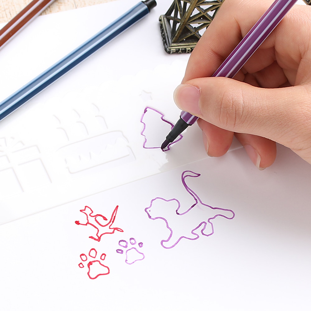 1PC Layering Stencil Airbrush Art Painting Template DIY Flower Pattern Album Card Making Crafts School Office Supplies