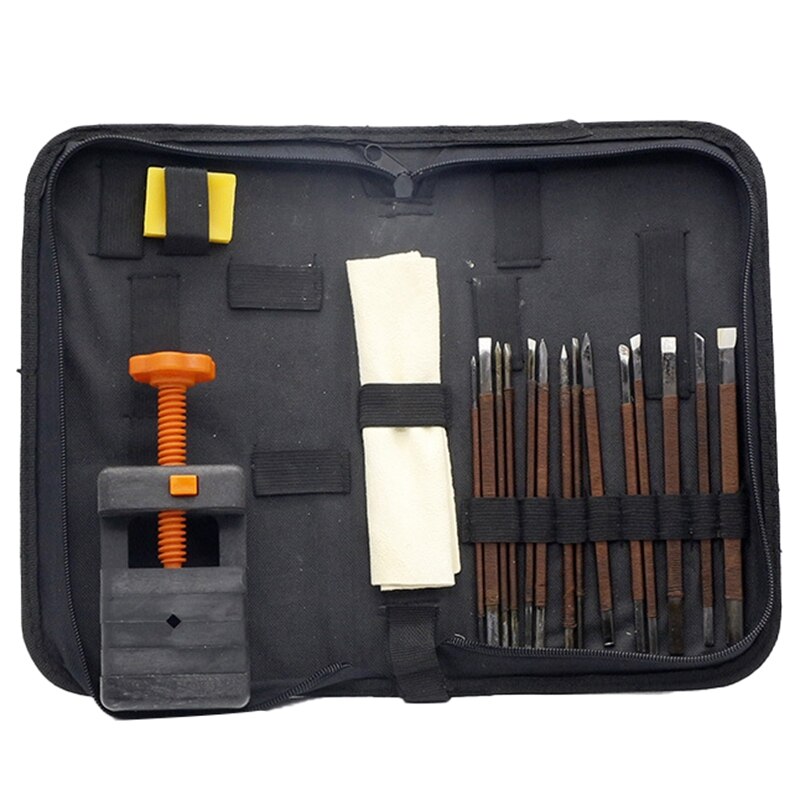 Kits d'outils de sculpture sur pierre 18 pièces en acier au manganèse: Default Title