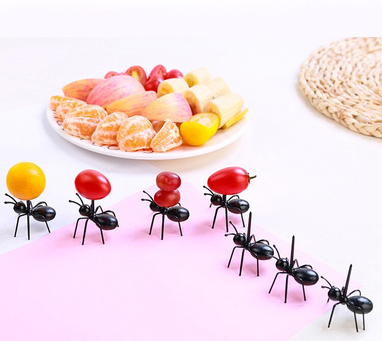 Food Grade 12pcs Ant Fork For Fruit Dessert Cake Toothpick Safety Environmental Protection Funny Fruit Toothpick