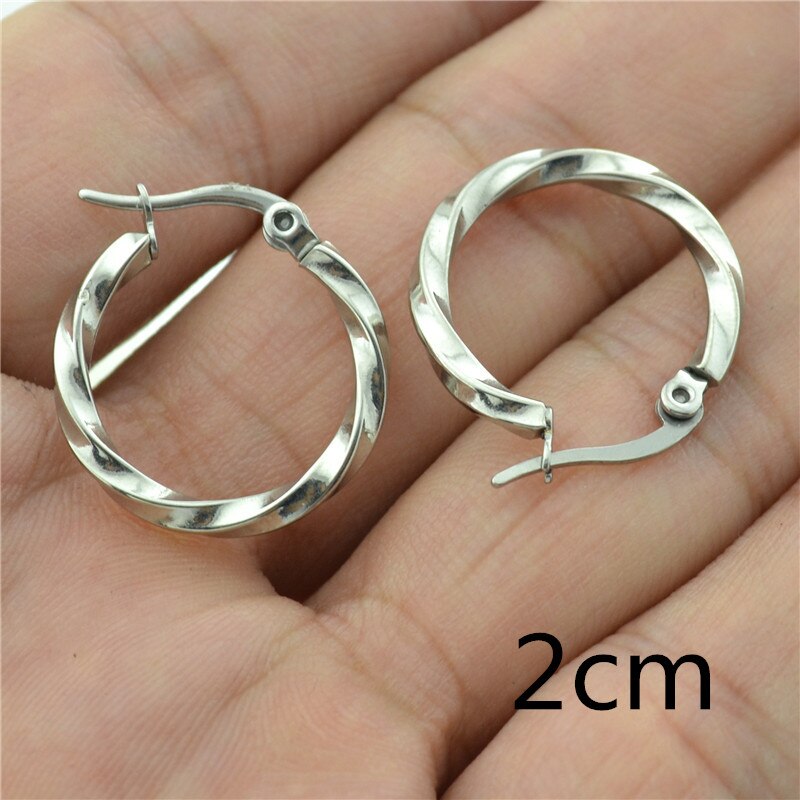 Boucles d'oreilles en forme de cercle pour hommes et femmes, en acier inoxydable, à la , bijoux de , nez en or, pour les lèvres,: silver earrings 2cm