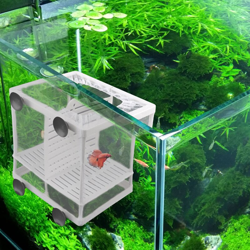 1 Pc Aquarium Fish Breeding Breeder Box Baby Fish Hatchery Isolation Net Fish Tank Incubator Box Hanging Aquarium Accessories