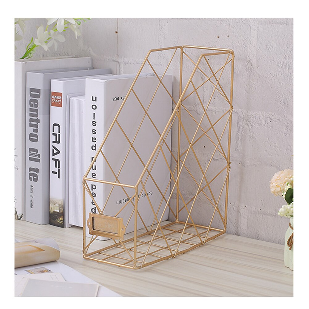 Book File Stand Iron Desktop Multi-layerBook File Stand Magazine Rack Cosmetic Storage Rack DU55: G