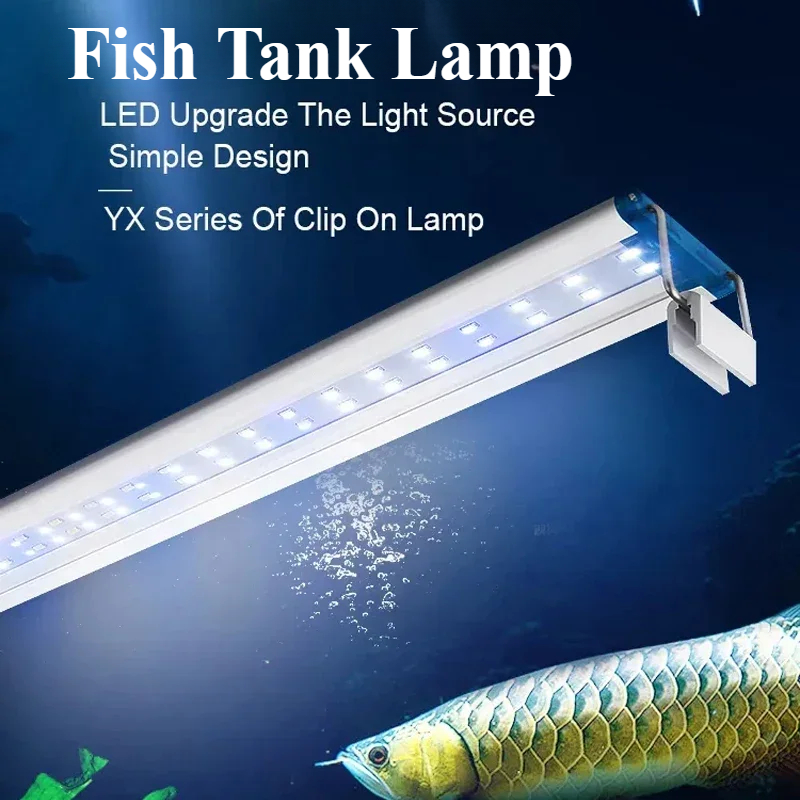 18 ~ 70 CM Ultra Dunne Aquarium Beugel Licht Aquarium Led verlichting voor Uitbreidbare Clip Lamp 220 V Vissenkom Lichten Aquarium Benodigdheden