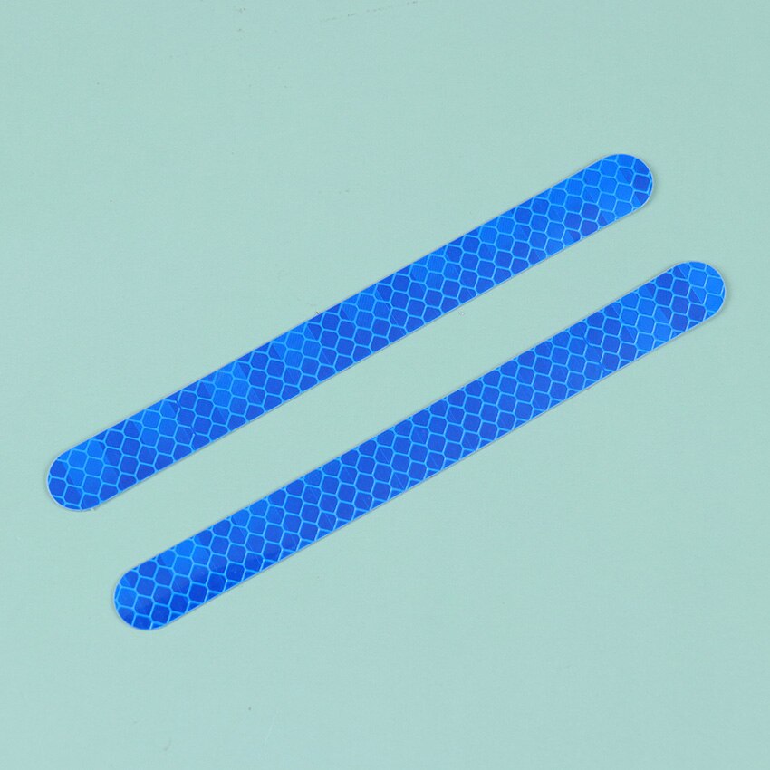 2 Stuks Auto Stickers Achteruitkijkspiegel Reflecterende Strip Anti-Collision Warning Stickers Buitenkant Reflex Tape Reflecterende Strip: Blauw