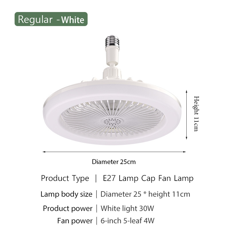 Plafondventilator met Licht & Afstandsbediening, 10 30W E27 Small Socket Fan, Dimbare 3 Kleuren 3 Windsnelheden LED Ventilator Licht met Aromatherapie
