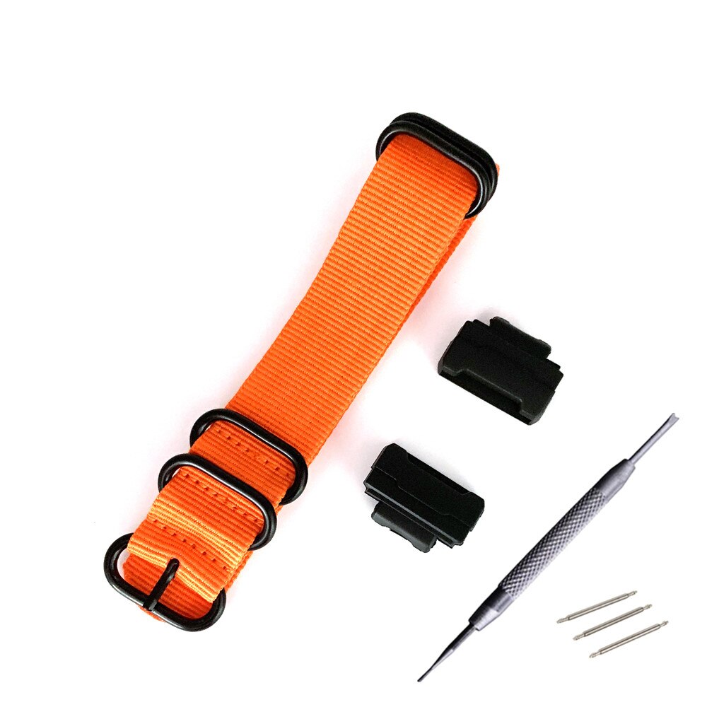 Nylon urrem til g-shock dw -5600 6900 ga-110 gw-m5610 dw-9052/ gls -8900 serie urremme  + 16mm grænseflade terminaler: Orange