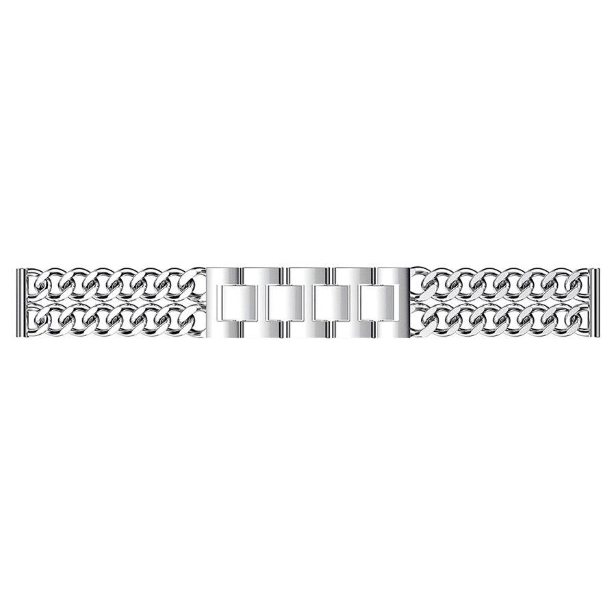 Metall Band Armband für Fitbit Versa Band Doppel Ketten Stil Strap Armband für Fitbit Versa 2/Lite Armband: Silber
