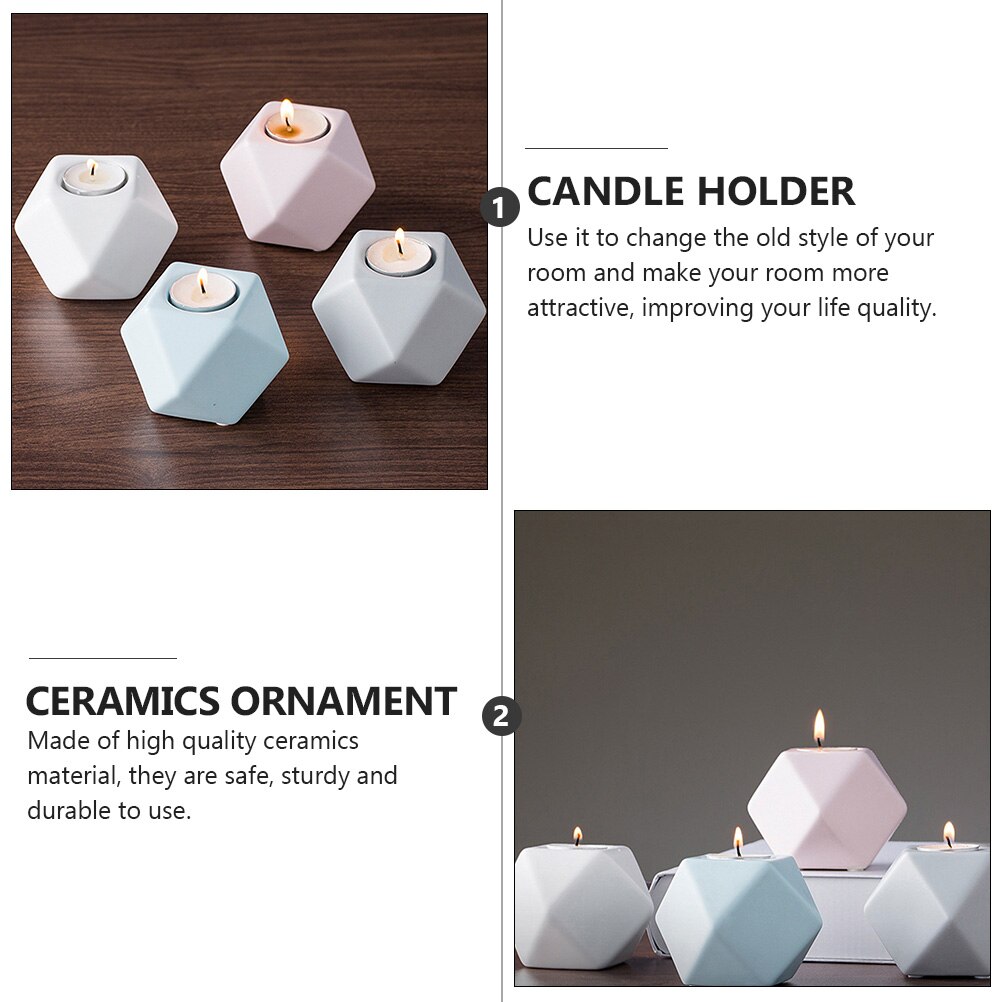 2Pcs Kandelaars Hittebestendig Duurzaam Keramiek Ornamenten Kaars Staat Kandelaar Decors Voor Kantoor Huishoudelijke Winkel