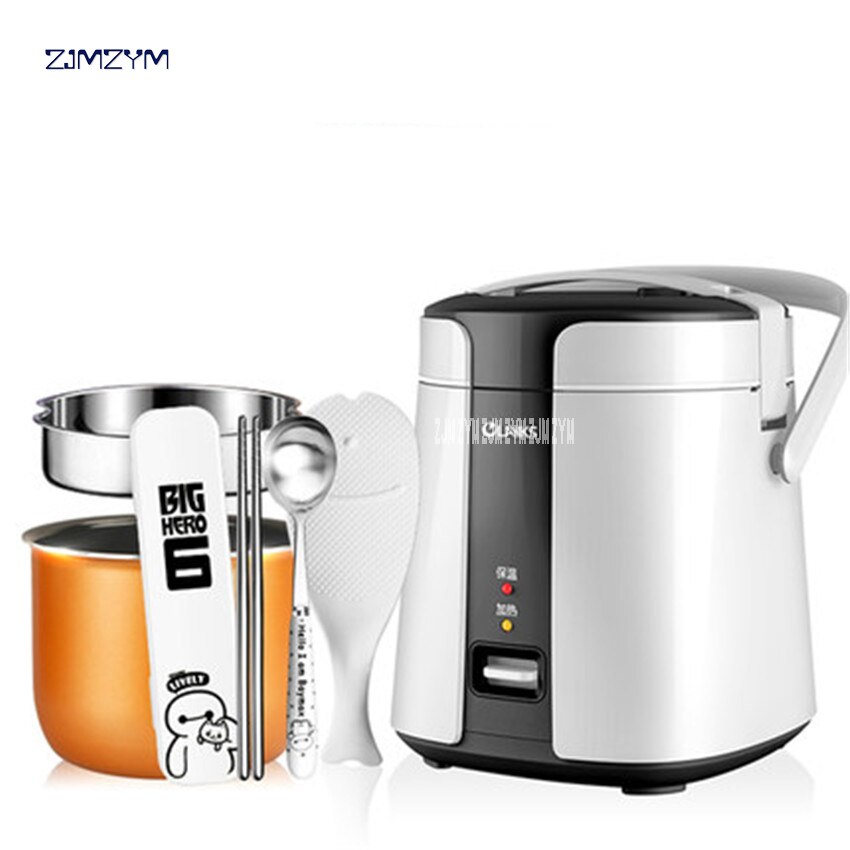 Mini Rice Cooker Electric Rice Cooker Auto Rice Cooker With Cute Pattern For Rice Soup Porridge Steamed Egg SF168 1.2L Capacity: white