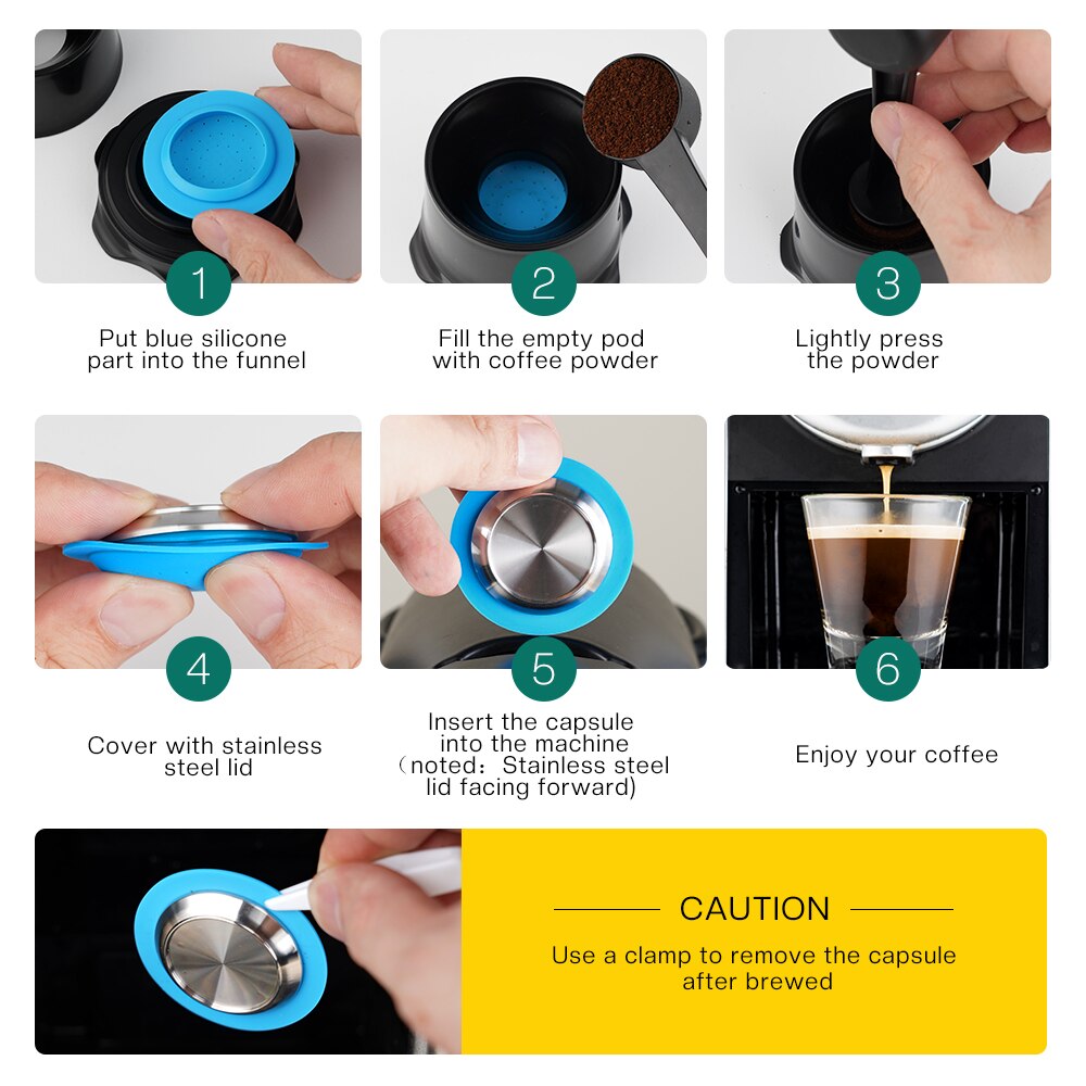 Cápsulas de café rellenables para Nespresso Zenius, filtro de café reutilizable, máquina de Crema Espresso