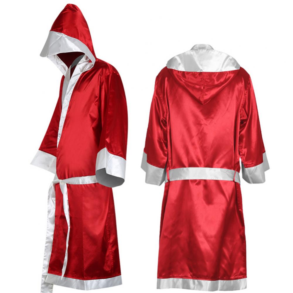 Männer Boxen Kleid MMA Boxkampf Muay thailändisch Männer Mit Kapuze Lange Hülse Mantel Kleid Uniform Kostüm