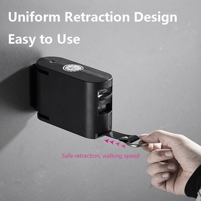 Indoor Outdoor Retractable Laundry Clothesline Wall Hanging Stretch Washing Clothes Line Shrinking Balcony Invisible Line