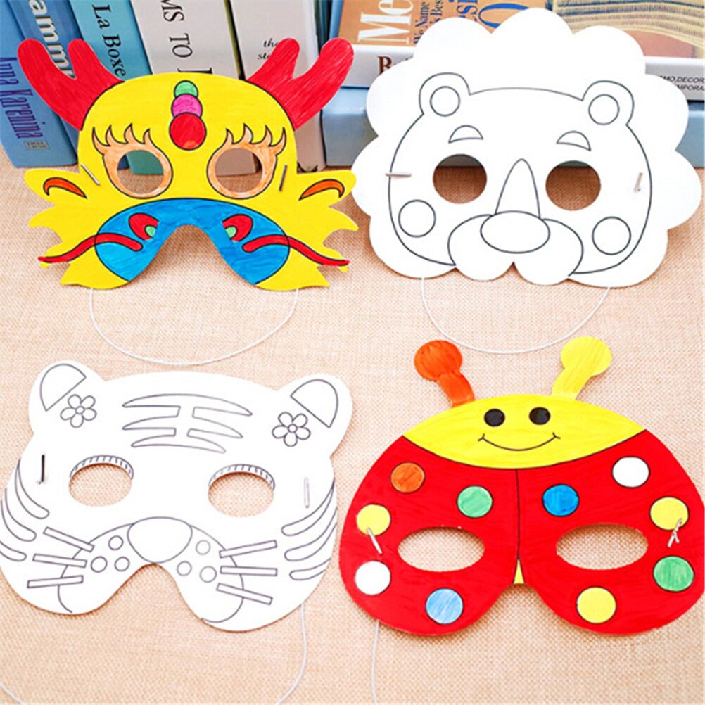 Cartoon Animal Painting Mask Kindergarten Preschool Graffiti Art Crafts Toys Color Drawing Toys for Children Kids