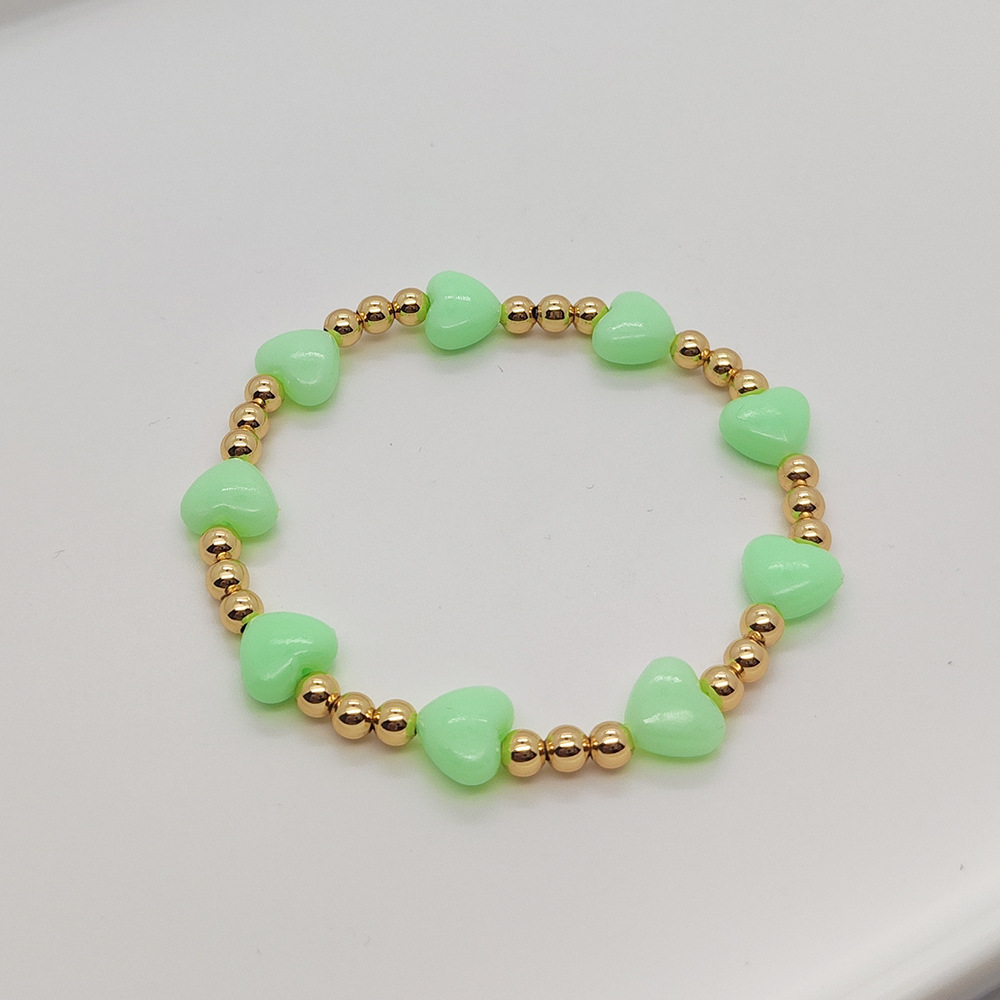 Kkbead Hart Armbanden Voor Vrouwen Valentijnsdag Cadeau Bijoux Pulseras Sieraden Y 2K Accessoires: Donkergroen