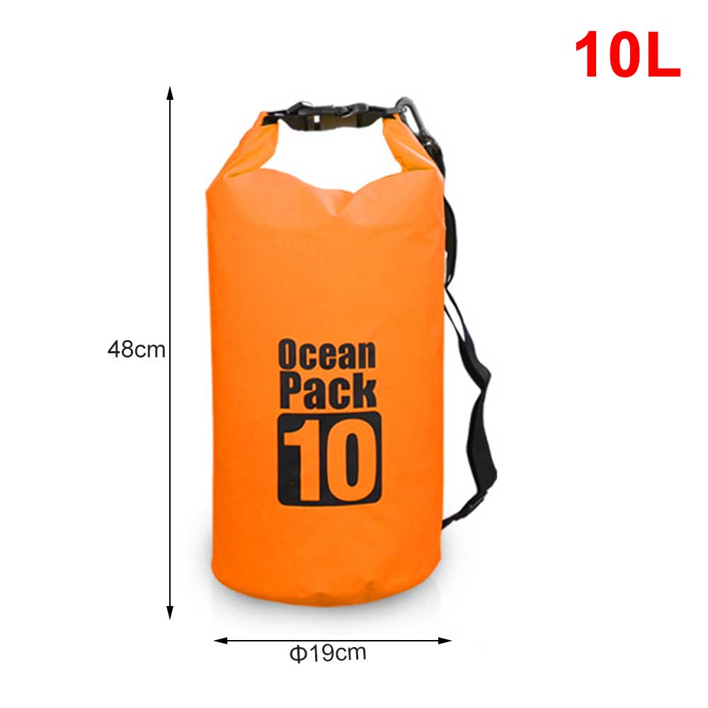 Waterproof Dry Backpack Floating Shoulder Bag Roll Top Sack for Kayaking Rafting Boating River Trekking Swimming Pool Outdoor: Orange 10L