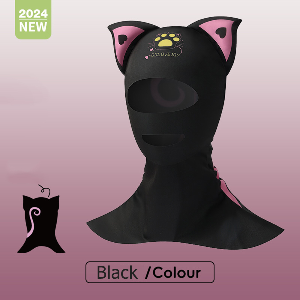 Swiming Diving Facekini UV Sun Protection Full Face Mask Head Neck Cover Face Elastic Swim Cap for Diving Water Sports Wear