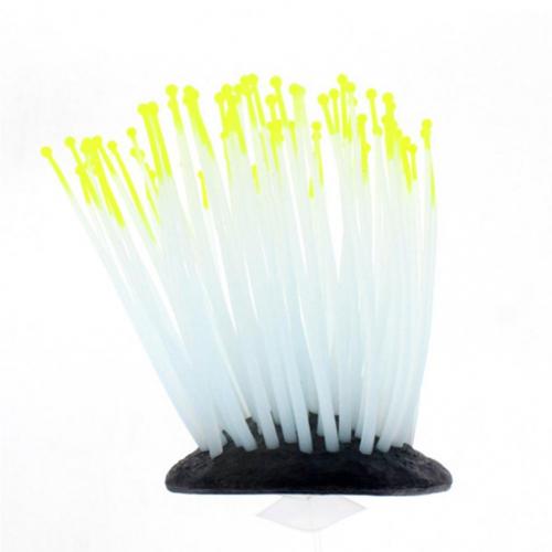 Fish Tank Landscaping Luminous Sea Artificial Plant Aquarium Decor Unique Simulation Plant Soft Decoration Small Ornaments: YELLOW
