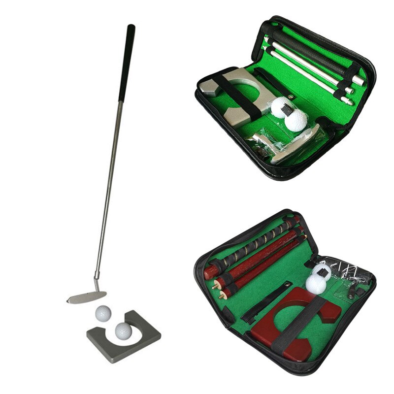 Golf Putter Putting Trainer Set Portable Indoor Training Equipment Golfs Ball Holder Training Aids Tool with Carry Case
