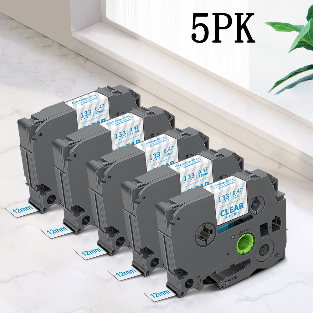 5PK TZe231 Compatible pour Brother p-touch 12mm ruban d'imprimante TZe ruban TZe 231 TZ 131 631 remplacer pour fabricant d'étiquettes Brother PTH110: vert clair