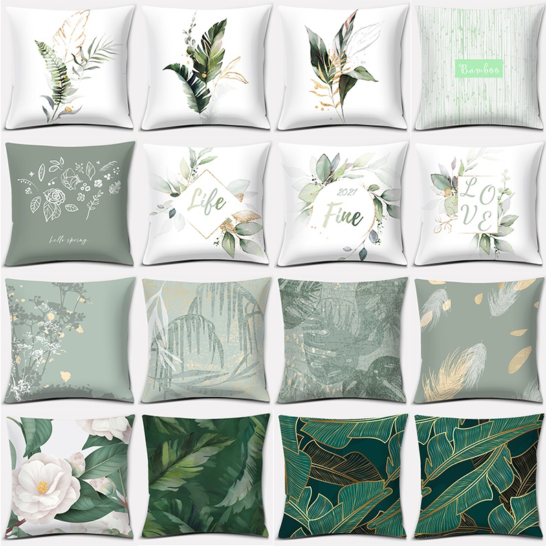 Hjemmekontor dekorasjon pute soverom sofa bil putetrekk tilfelle bønne grønn blomster serie
