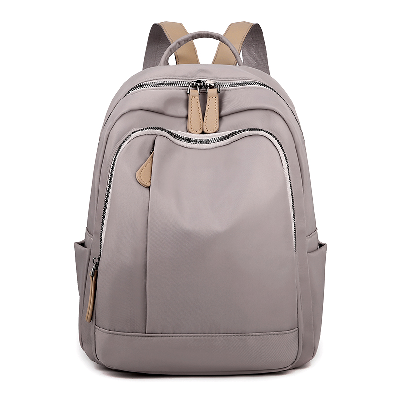 Fashionable backpack, large capacity travel bag with practical pockets - handbag, zipper closure: Khaki
