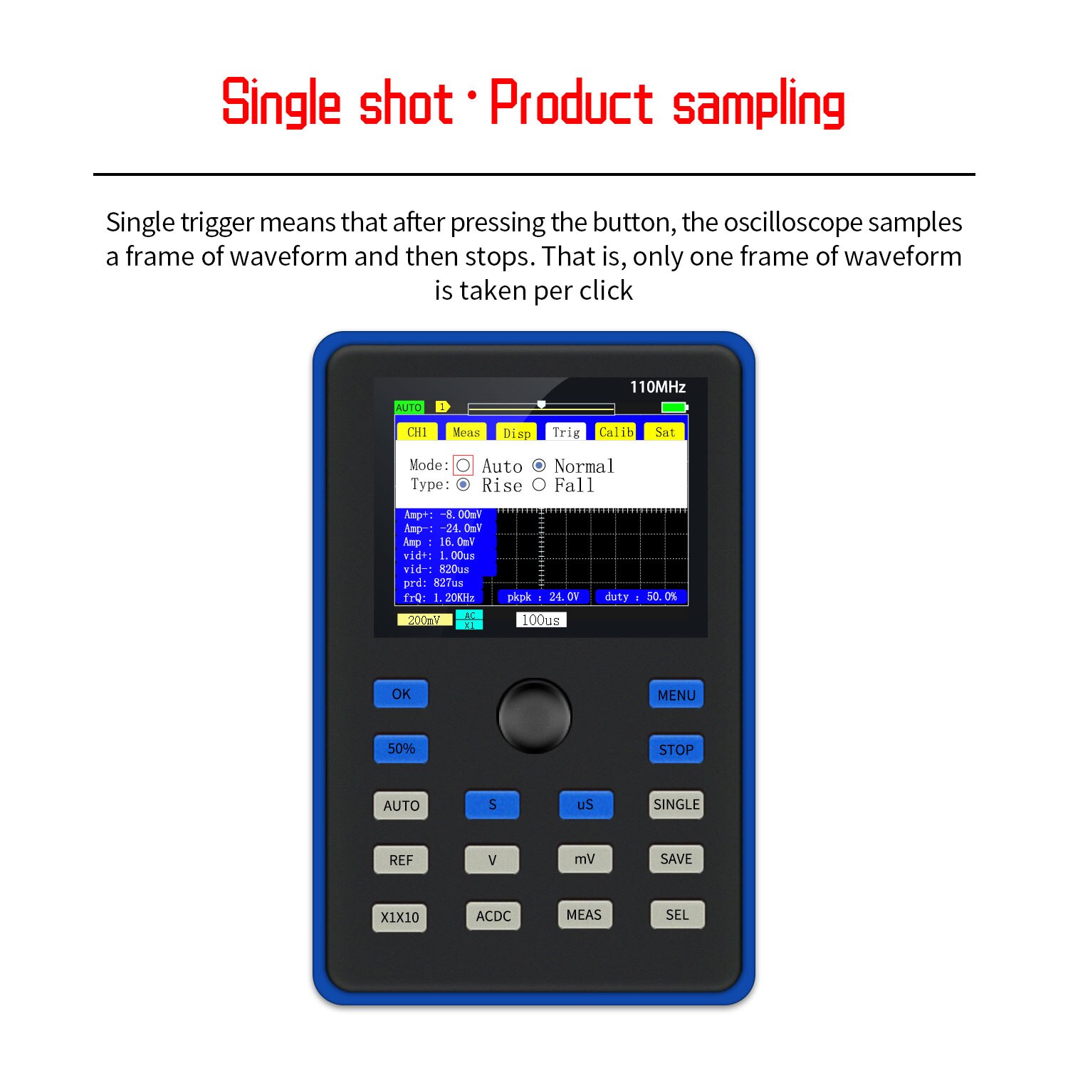 FNIRSI-1C15 osciloscópio digital profissional 500 ms/s taxa de amostragem analógico suporte de largura de banda forma de onda de armazenamento de um botão automático