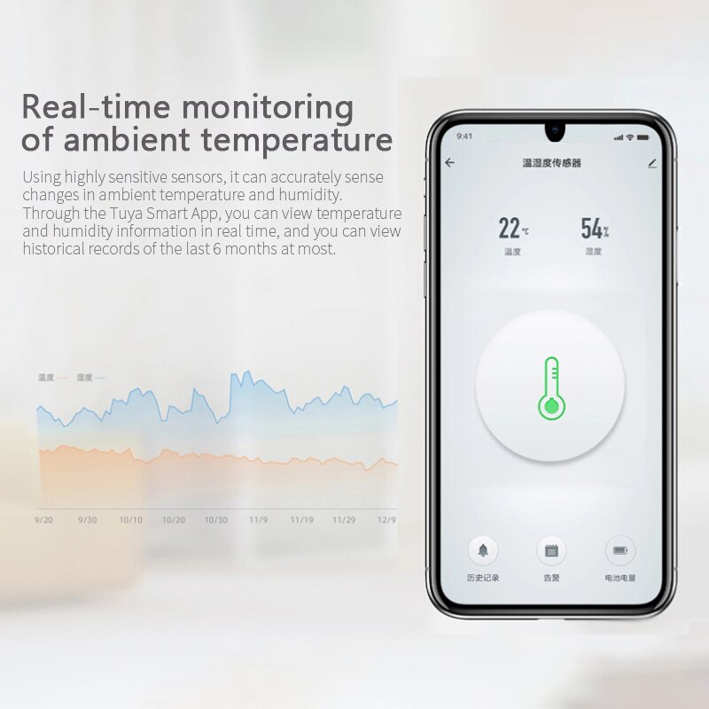 Tuya Zigbee Smart Home Temperatuur En Vochtigheid Sensor Batterij Aangedreven Werkt Met Google Assistent En Tuya Zigbee Hub