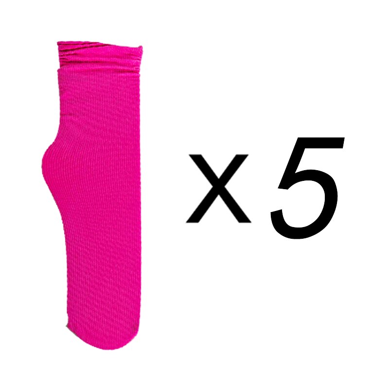 5 pares mulheres meias altas macias, velet soltas alças, meias fortes para meninas respiráveis meias masculinas um tamanho unissex: Rose red