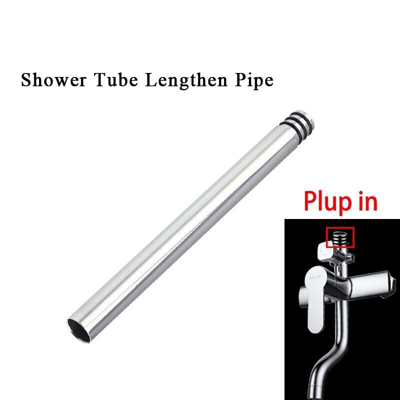 Alargador de ducha de 24mm/22mm/20mm, 30/40cm, chapado en cobre/barra de extensión de ducha negra sin rosca, tubo de ducha alargador