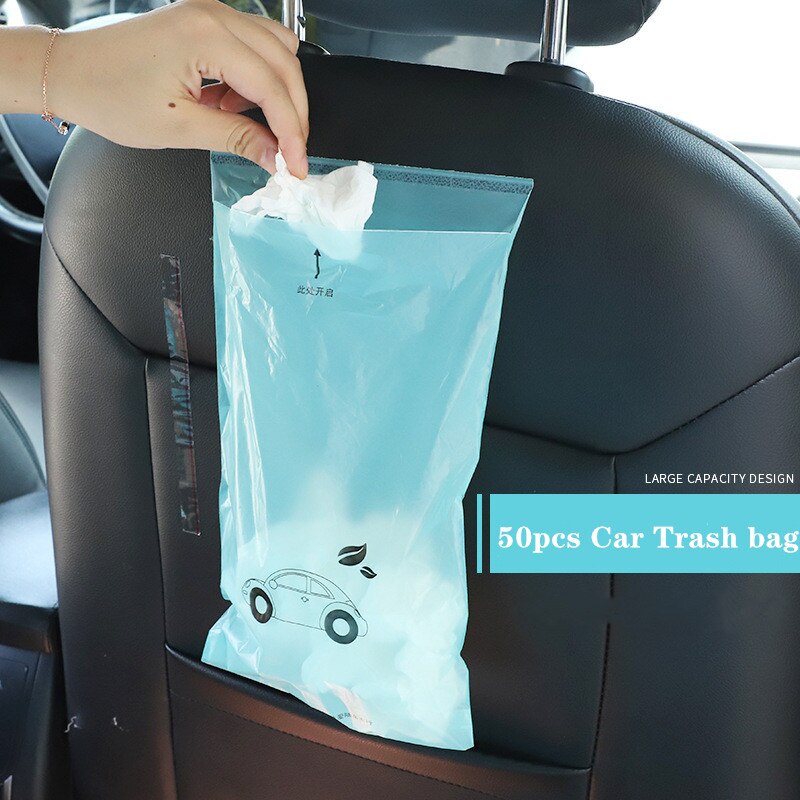 50pcs Car Trash bag Disposable Self-Adhesive Car Biodegradable Trash Garbage Storage Bag Vomit Bags Car Trash bin Rubbish Holder