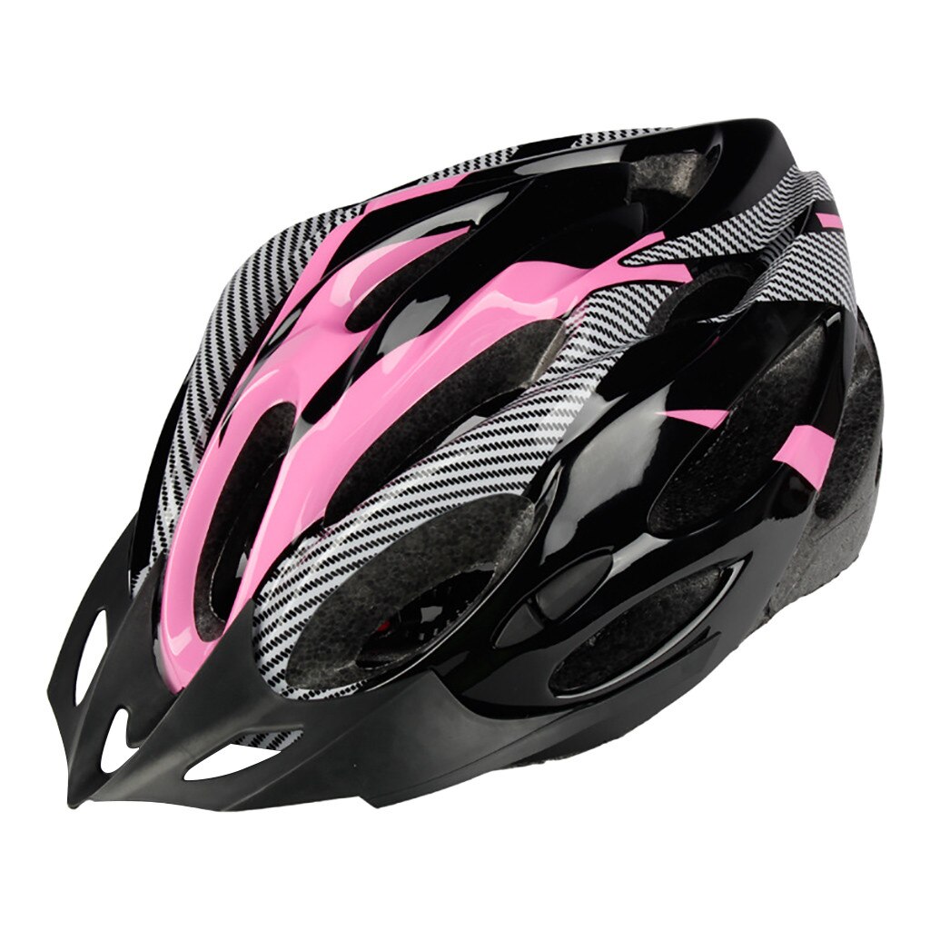 Cykelcykelbeskyttende hjelm integreret støbning cykel sikkerhedshjelm ydre skal med slagabsorberende skumhoveddæksel #45: Lyserød