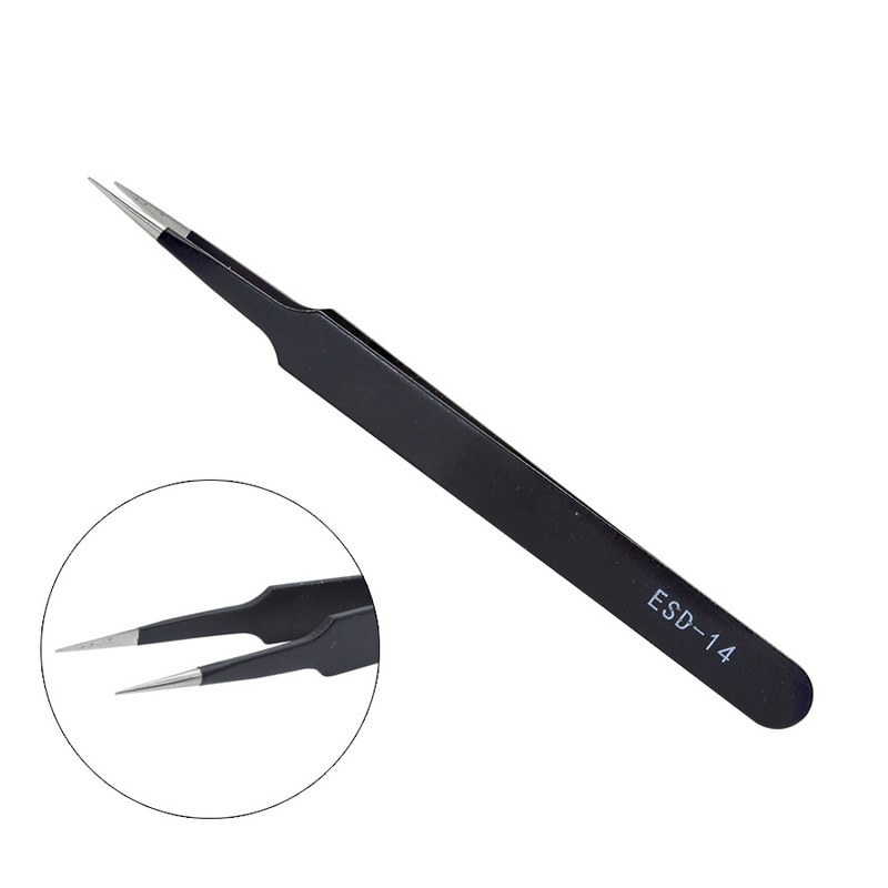 10 model metal anti-static bending straight tip tweezers precision welding electronic ESD tweezers for soldering smd tool set