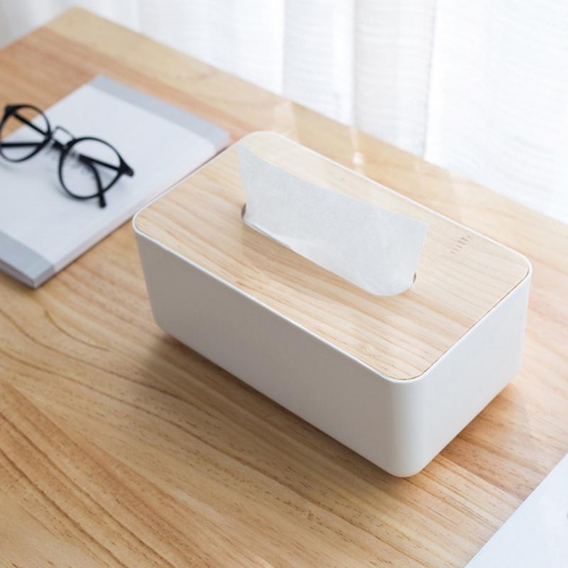 230*130*100 Mm Home Tissue Box Bontainer Tissue Doos Houder Houten Cover Papieren Servet Case Hoge Pp Plastic