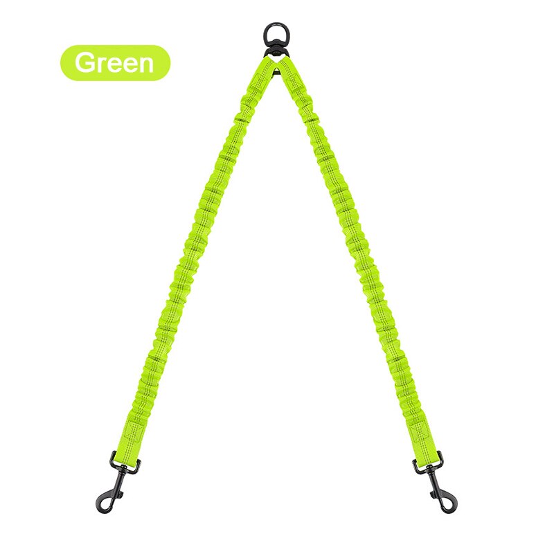 Dubbele Hondenlijn Coupler Reflecterende Sterke Dual Shock Absorberende Huisdier Aangelijnd Lead 360 ° Geen Wirwar Voor Small Medium Large honden: green