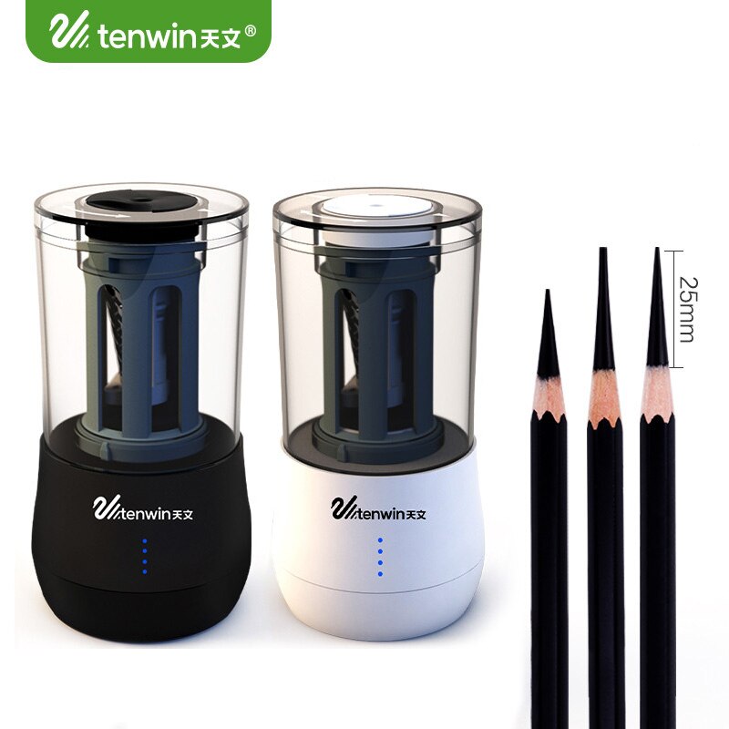 Tenwin elektrisk automatisk blyantspidser batteridrevet/stikbar/usb multifunktionel blyantspidser til skitseblyanter 8009
