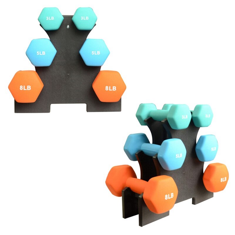 Dip Dumbbell Dumbbell Plated Plastic Dumbbell Frame with 6 ABS Dumbbell Racks on Both Sides